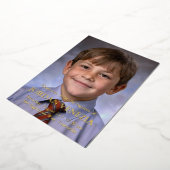 Invitation En Aluminium Baptême photo minimaliste (Rotation)