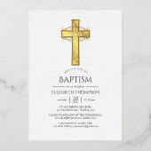 Invitation En Aluminium Baptême Turquoise et Or / Fluidité Christening (Verso)