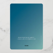 Invitation En Aluminium BAR MITZVAH étoile moderne dégradé bleu menthe  (Verso)