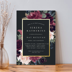 Invitation En Aluminium Bar Mitzvah Fleur de Prunier