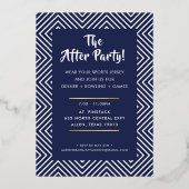 Invitation En Aluminium BAR MITZVAH moderne style calligraphie marine or (Verso)