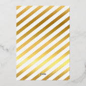 Invitation En Aluminium BAR MODERNE MITZVAH bleu foncé faux or hébreu (Verso)