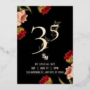 Invitation En Aluminium Baroque Avant-Garde Luxueux BM 35e Anniversaire