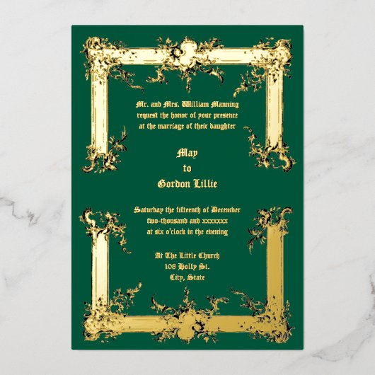 Invitation En Aluminium Baroque Rococo Rocaille Frame ca. 1775 Mariage (Recto)