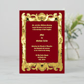 Invitation En Aluminium Baroque Rococo Rocaille Frame Mariage (Debout devant)