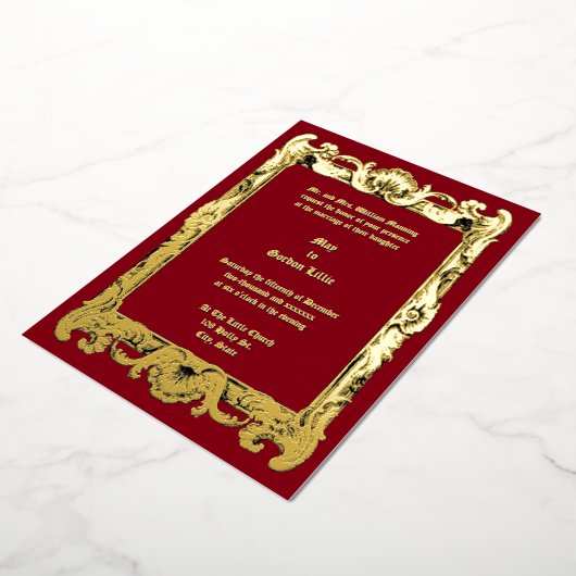 Invitation En Aluminium Baroque Rococo Rocaille Frame Mariage (Rotation)