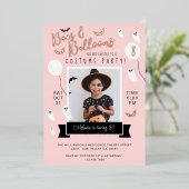 Invitation En Aluminium Bat & Fantôme Costume d'Halloween Anniversaire Pho (Debout devant)
