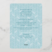 Invitation En Aluminium BAT MITZVAH bleu turquoise or calligraphie script (Verso)