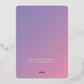 Invitation En Aluminium BAT MITZVAH étoile moderne dégradé violet rose (Verso)