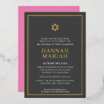 Invitation En Aluminium BAT MITZVAH moderne minimaliste étoile frontière r<br><div class="desc">par kat massard Invitation moderne avec "feuille or brillante" pour la célébration MITZVAH de votre enfant. Facile de mettre à jour le modèle vous-même Envoyez-moi un courriel pour les éléments correspondants et les jeux de couleurs alternatifs - kat@simplysweetpaperie.com</div>
