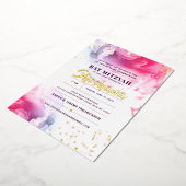 Invitation En Aluminium Bat mitzvah Parties scintillant aquarelle Invitati (Rotation)