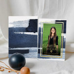 Invitation En Aluminium Bat mitzvah photo bleu Abstrait Enregistrer la dat<br><div class="desc">Découvrez l'exquise fusion du design abstrait et de l'importance culturelle dans cette abstraite feuille de bat mitzvah photo doré bleu sauvez la date. Avec un design artistique complexe et inspiré par la beauté du patrimoine judaïque, ce Faire-part préparera le terrain pour une célébration inoubliable qui mêle le meilleur de l'ancien...</div>
