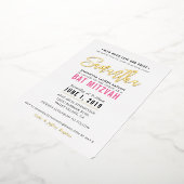 Invitation En Aluminium BAT MITZVAH script moderne rose doré joli (Rotation)