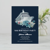 Invitation En Aluminium Bateau de croisière 50e Anniversaire Fête Luxe Arg (Debout devant)