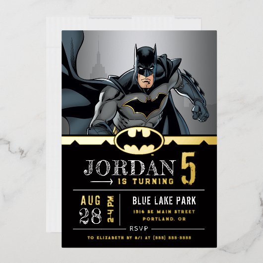 Invitation En Aluminium Batman | Chalkboard Joyeux anniversaire (Enveloppe)