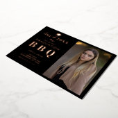 Invitation En Aluminium BBQ rose Gold & Black Real Foil (Rotation)