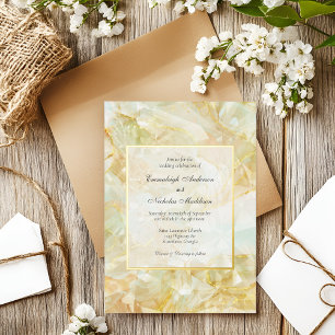 Invitation En Aluminium Beach Sand Aquamarine Gemstone Mariage
