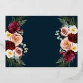 Invitation En Aluminium Beau Blush rose Bourgogne Floral Mariage (Verso)