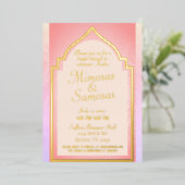 Invitation En Aluminium Beau brunch nuptial indien Mimosas et Samosas (Debout devant)