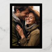 Invitation En Aluminium Beau Floral OR Monogramme Mariage photo (Verso)