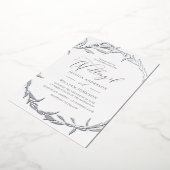 Invitation En Aluminium Beau Mariage à huile de feuille d'argent (Rotation)