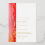 Invitation En Aluminium Beau Mariage Abstrait Pink Gold (Recto)