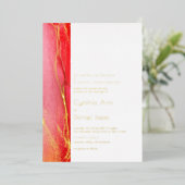 Invitation En Aluminium Beau Mariage Abstrait Pink Gold (Debout devant)