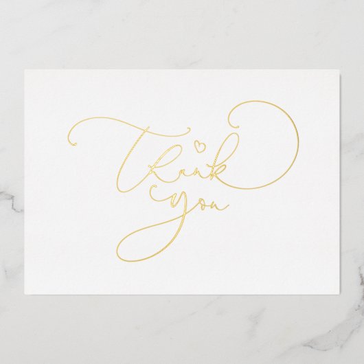 Invitation En Aluminium Beau Merci de calligraphie de script mignon (Recto)