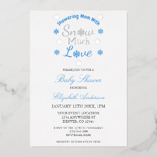 Invitation En Aluminium Beaucoup d'amour pour l'hiver Flocon de neige Baby