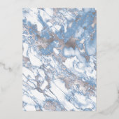 Invitation En Aluminium Bébé Bleu Floral Papillon Quinceanera Argent (Verso)