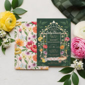 Invitation En Aluminium Bébé en Fleur Jardin Floral Baby shower à serre