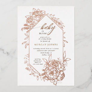 Invitation En Aluminium bébé en fleurs fête prénatale florale