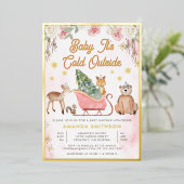 Invitation En Aluminium Bébé il fait froid dehors Baby Shower au traîneau  (Debout devant)