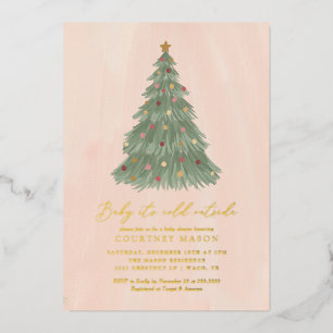 Invitation En Aluminium Bébé Il fait froid dehors Baby shower d'arbre de N