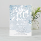 Invitation En Aluminium Bébé Il fait froid dehors Baby shower de garçon d' (Debout devant)