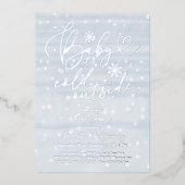 Invitation En Aluminium Bébé Il fait froid dehors Baby shower de garçon d' (Recto)