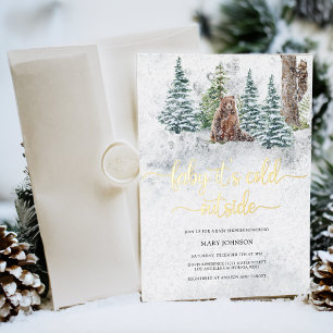 Invitation En Aluminium Bébé il fait froid dehors ours baby shower