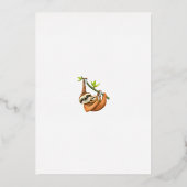 Invitation En Aluminium Bébé mignon Sloth Baby shower tropical réel (Verso)