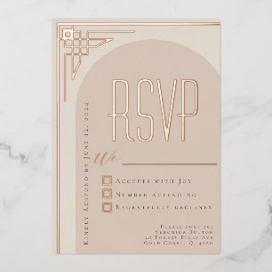Invitation En Aluminium Beige Moderne Déco Arche RSVP