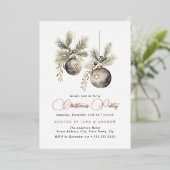 Invitation En Aluminium Beige Rose or de Noël Baubles (Debout devant)