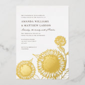 Invitation En Aluminium Belle + Élégant tournesol Mariage de automne REAL (Recto)