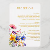 Invitation En Aluminium Belle Fleurs Fleur sauvage mariage réception (Recto)