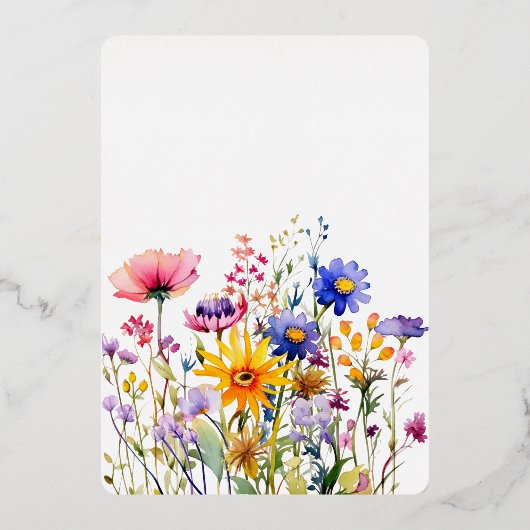 Invitation En Aluminium Belle Fleurs Fleur sauvage mariage réception (Verso)