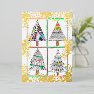 Invitation En Aluminium Belles bénédictions de Noël de Holly et ornement F