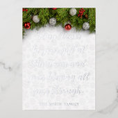 Invitation En Aluminium Belles Bénédictions de Noël Holly et Ornament (Recto)