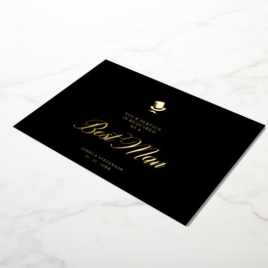 Invitation En Aluminium Best Man Funny Wedding Minimalist Proposal Card (Rotation)