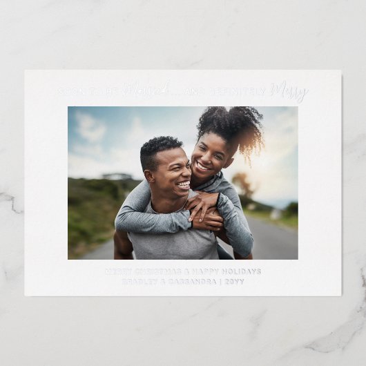 Invitation En Aluminium Bientôt Marié Engagé Joyeux Noël Mariage (Recto)