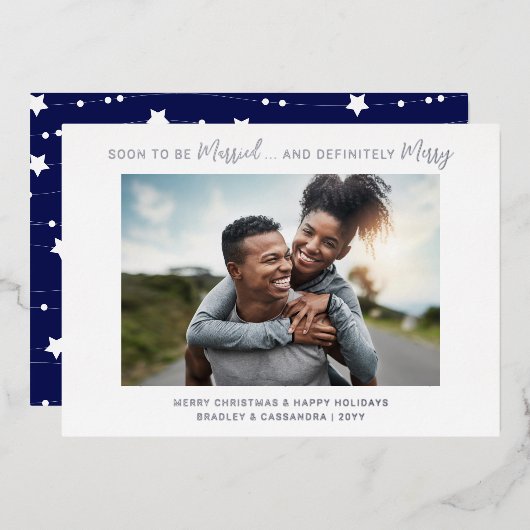 Invitation En Aluminium Bientôt Marié Engagé Joyeux Noël Mariage (Recto/Verso)