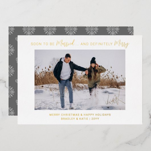 Invitation En Aluminium Bientôt Marié Engagé Joyeux Noël Mariage (Recto/Verso)