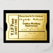 Invitation En Aluminium Billet VIP Pass Anniversaire de Mariage de Diamant (Recto)